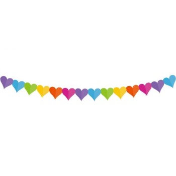 Festone in carta multicolor "Cuori" Cm. 360x17x18 2