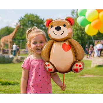 Palloncino mylar Cm. 48x65 – Orsetto con cuore 2