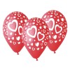 Palloncini in lattice 12’’ Cm. 30 rossi c/cuori bianchi – Blister 5 pz