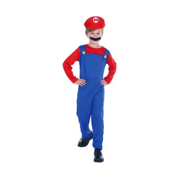 Costume completo Super Mario – Tuta e cappello – Cm. 120-130