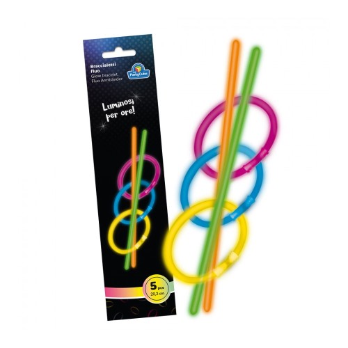 Braccialetto fluo Glow in the dark - Blister 5...