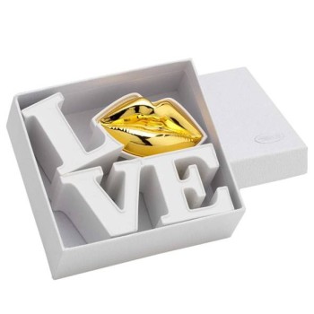 Scultura «Love» con bacio rosso Cm. 11x10 in scatola regalo 2