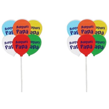 Set 12 pick palloncini «Auguri Papà»