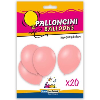 Palloncino Tinta Unita 9" Cm.25 Rosa baby - 20 Pezzi