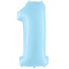 Palloncino Mylar 14" Cm. 35 con valvola Rocca - Celeste - Numero 1