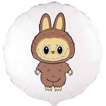Palloncino mylar 18" Cm. 45 - Angry Bunny marrone