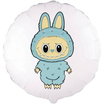 Palloncino mylar 18" Cm. 45 - Angry Bunny celeste