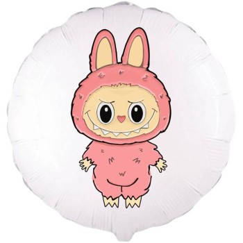 Palloncino mylar 18" Cm. 45 - Angry Bunny rosa