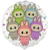 Palloncino mylar minishape 9" - Angry Bunny family - Blister 5 pezzi