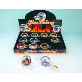 Posacenere vetro crystal tondo Glamour
