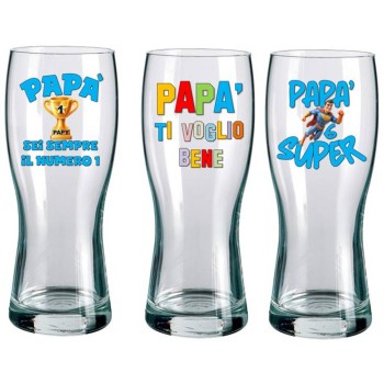 Bicchiere pinta birra vetro in scatola regalo - Papà -...