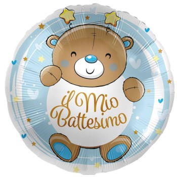 Palloncino mylar 18'' Cm. 45 - Rotondo - Il mio Battesimo...