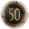 Palloncino mylar 18'' Cm. 45 - Rotondo - Black & Gold - 50