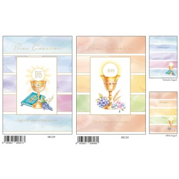 Biglietto auguri classico con foil oro - Prima Comunione