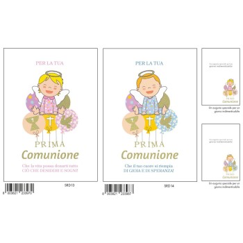 Biglietto auguri classico con foil oro - Prima Comunione