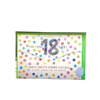 Biglietto auguri classico con portasoldi - 18 anni 2