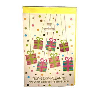 Biglietto auguri classico foil oro e rotella - Buon... 2