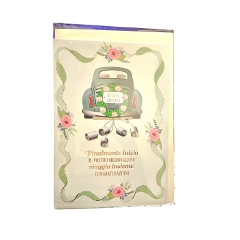 Biglietto auguri classico con foil oro - Matrimonio 2