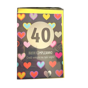 Biglietto auguri classico con foil argento - 40-50-60 anni 2