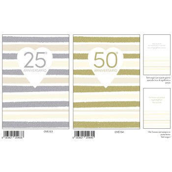 Biglietto auguri classico con foil - 25° e 50° Anniversario