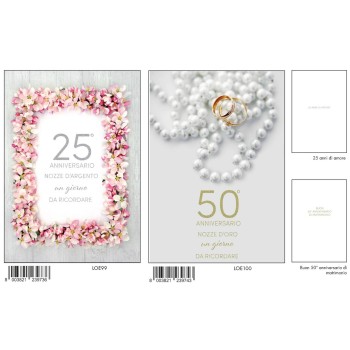 Biglietto auguri classico con foil - 25° e 50° Anniversario