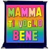Targa a libretto vellutata Cm. 17x17 - Mamma ti voglio bene