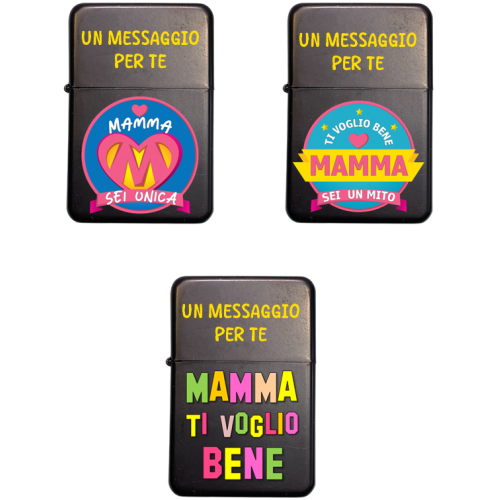 Accendino in metallo tipo zippo "Mamma" -...