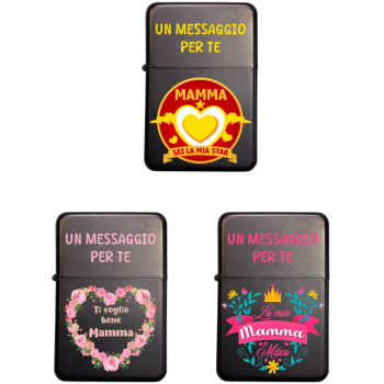 Accendino in metallo tipo zippo "Mamma" - Modelli assortiti 2