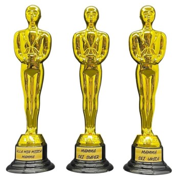 Statuina trofeo dorato Cm. 18 - Mamma - Scritte assortite
