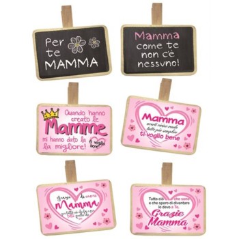 Molletta con clip messaggio Cm. 7,5 Mamma