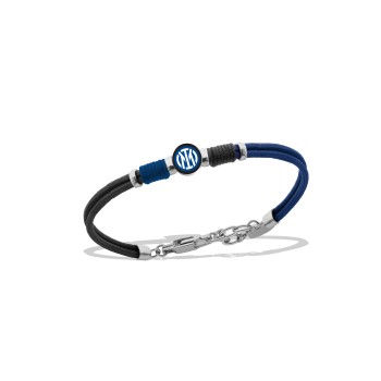 Bracciale cordino e placca in acciaio 316L FC Inter