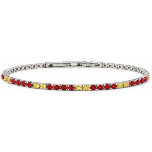 Bracciale tennis acciaio 316L e zirconia AS Roma