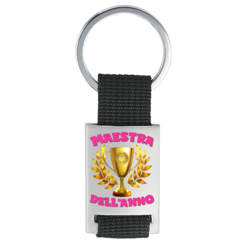 Portachiavi con placca in scatola regalo - Maestra dell'anno
