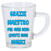 Tazzina da caffè in vetro con scatolina - Maestro - Scritte assortite