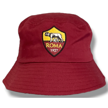 Cappello pescatore in tessuto rosso logo - AS Roma