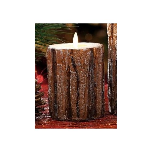 Candela led corteccia con fiamma in movimento...