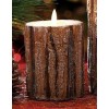 Candela led corteccia con fiamma in movimento cm. 7,5x10