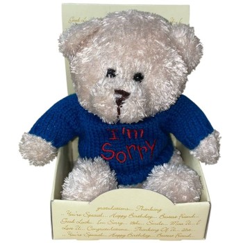 Peluche Orsetto Con Maglioncino "I'm Sorry" Cm. 12