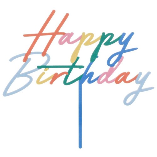 Cake Topper acrilico "Happy Birthday" Cm....