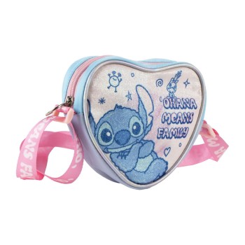 Borsetta tracollina a cuore glitterata Cm. 15x14 - Stitch