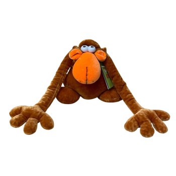 Peluche Scimmia con braccia lunghe stesa con sabbia Cm. 16