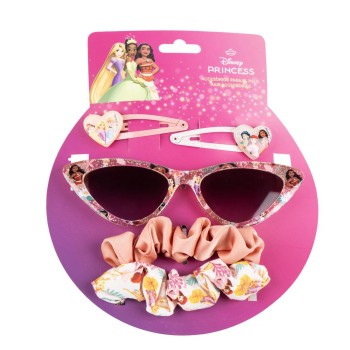 Set occhiali da sole premium e 4 fermacapelli Principesse