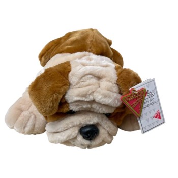 Peluche soft Bulldog steso Cm. 28