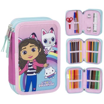 Astuccio completo 3 zip deluxe Giotto - Gabby's Dollhouse