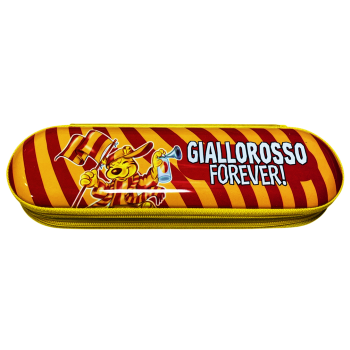 Portapenne in latta doppia zip "Giallorosso Forever"