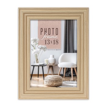 Portafoto in legno naturale Cm. 18x23 - Foto Cm. 13x18