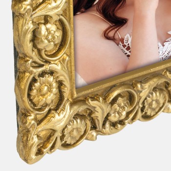 Portafoto in resina decoro a rilievo oro Cm. 16x21 - Foto... 2