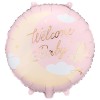 Palloncino mylar rotondo Cm. 35x35 - Welcome Baby - Light Pink