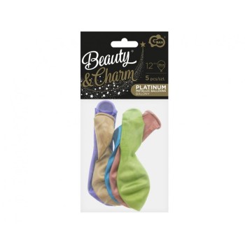 Palloncini lattice 10" Cm. 25 - Mix Platinum - Blister 5... 2
