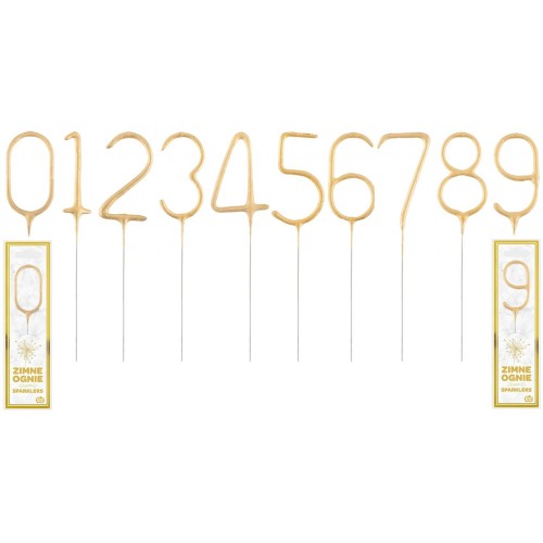 Candela sparklers Cm. 17 - Oro Gold - Numeri da...